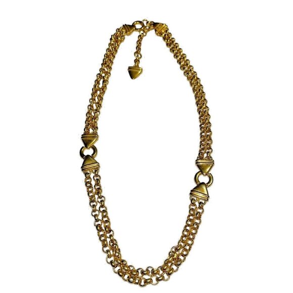 Vtg Liz Claiborne XCV Gold Tone Rolo Chain  Chunky Statement Necklace - Picture 1 of 6